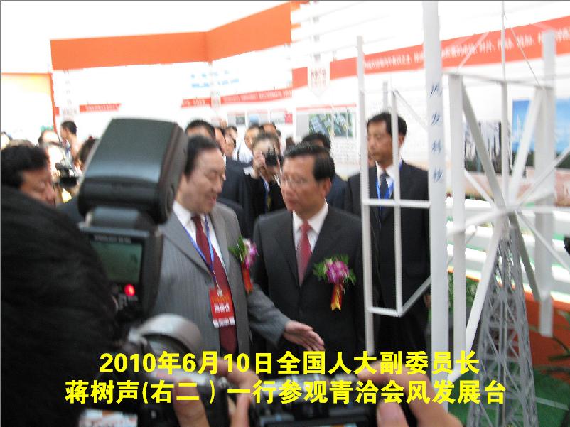 2010年6月10日全国人大副委员长蒋树声(右二）一行参观青洽会风发展台